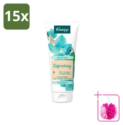 Obrázek produktu pro 15 kusů tělového peelingu pod sprchu Kneipp, osvěžující, s mátou a eukalyptem, 200 ml, balení