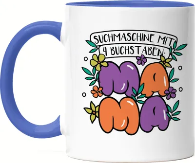 Produktbild von Suchmaschine Mit 4 Buchstaben MAMA Tasse Blau Muttertag Geschenkidee Beste Mama Der Welt