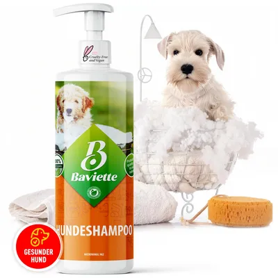 Produktbild von Baviette Hundeshampoo 500 ml – mildes Shampoo mit Mikroorganismen für empfindliche Hundehaut & Fellpflege, geruchlos