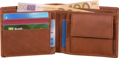 Produktbild von Benthill Herren Geldbörse Leder - Geldbeutel mit RFID-Schutz - Slim Portemonnaie für Herren - Echte Vintage Ledergeldbörse