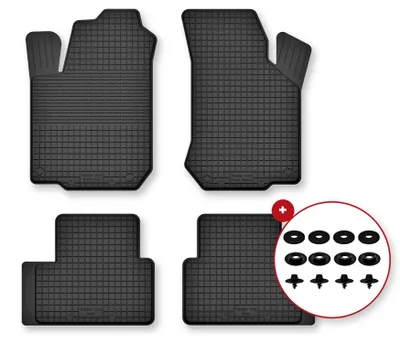 Produktbild von Gummi-Fußmatten für Hyundai Atos 1997-2008 (Schrägheck) – 4-tlg, Schwarz, Semi-Universal, angepasst – Wielganizator Semi-Universal