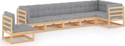 Obrázek produktu pro vidaXL 7dílná zahradní lounge souprava s polštáři Masivní borovicové dřevo
