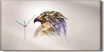 Produktbild von Dekor Leinwand Uhr Wandbilder Geräuschlos 60x30 Tier Vogel Adler Kunst - weiße Hände