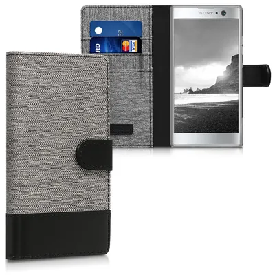 Produktbild von kwmobile 44295.22, Flip case, Sony, Sony Xperia XA2, 13,2 cm (5.2"), Schwarz, Grau