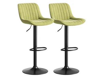 Produktbild von Barhocker Samt Barstühle-Set Höhenverstellbar 360° Drehbarer Polsterhocker (2er Set), 2er Set Bistrohocker mit Fußstütze