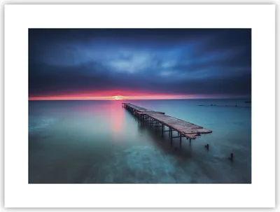 Produktbild von Poster - Poster ohne Rahmen - Brücke Meer Landschaft - 40x30 cm - Wand Bild - Wanddeko - Wandbilder - Kunstposter - Wandposter - Bilder - Kunstdruck - Wanddekoration - Wandbild - P2XAA40x30-4955