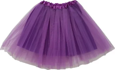 Produktbild von Tütü Tutu Ballettrock Tüll Tüllrock mit Unterrock Petticoat Ballett Rock mit Innenrock 5 Lagen 45cm Fasching Karneval Lila