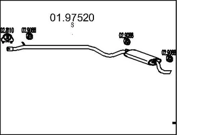 Produktbild von MTS 01.97520 Endschalldämpfer für FIAT Seicento / 600 Schrägheck (187) Auspuff