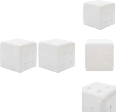 Immagine prodotto di vidaXL Pouf 2 pezzi Bianco 30x30x30 cm Similcuoio - pouf