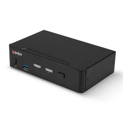 Produktbild von 2 Port KVM Switch, DisplayPort 1.4, USB 3.0 & Audio (schwarz)