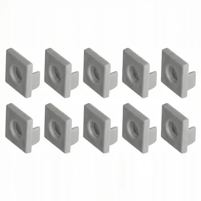 Obrázek produktu pro MasterLED sada 10 kusů koncových krytek šedá pro LED profil dlaždic 13x13mm s průchodem kabelu