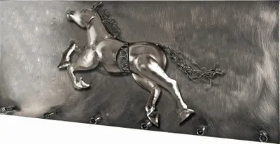 Produktbild von Haku Wandgarderobe, schwarz-nickel - Maße: 80 cm x 10 cm x 35 cm; 32816