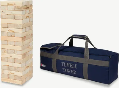 Produktbild von Ubergames - XL Mega Wobble Tower Game - hra se stohovací věží - v pevné přepravní tašce, z ekologického borovicového dřeva, vysoká až 90 cm