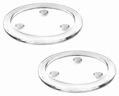 Kerzenuntersetzer aus Glas, 2er-Set, 10 cm, für Stumpenkerzen