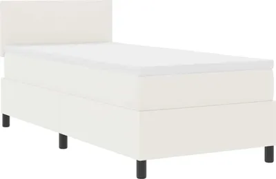 Obrázok produktu pre vidaXL Posteľ s čelom krémová a biela 90 x 200 cm manšestr