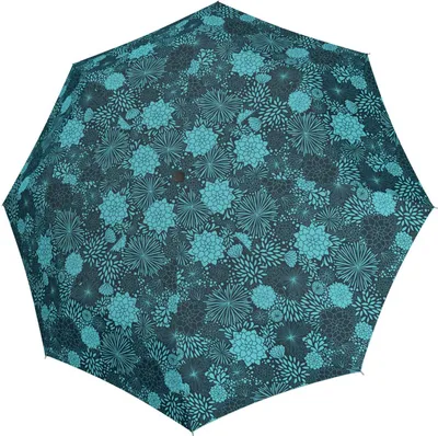 Produktbild von doppler Taschenregenschirm Regenschirm Fiber Magic Style Aqua Flower blau mehrfarbig