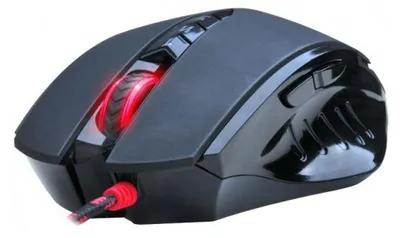 Imagen del producto de A4Tech V8M, para diestros, óptico, USB tipo A, 3200 DPI, negro, rojo