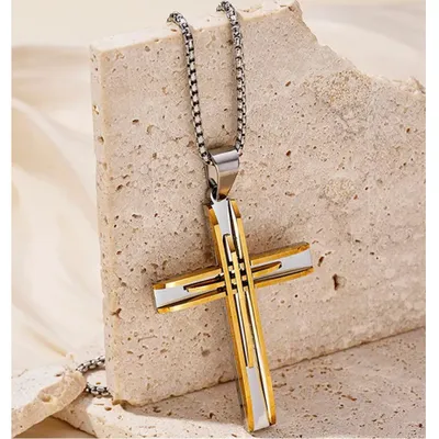 Produktbild von Halskette SA-34103 Cross - Gold / Silber KP34103