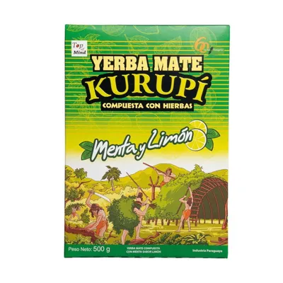 Zdjęcie produktu dla Yerba Mate KURUPI Menta Limon 500g YERBA MARKET