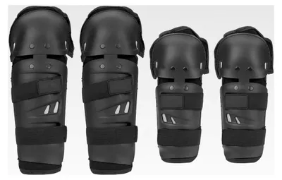 Produktbild von Motorrad Schutzkleidung Set 4 Teile Knieschoner Ellenbogenschützer Schienbeinschutz Schwarz