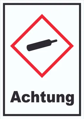 Produktbild von Schild Gasflasche Gas unter Druck Achtung hochkant A5 (148x210mm)