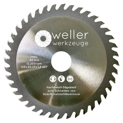 Imagen del producto de Disco de sierra de carburo, 125 mm, 40 dientes, para aluminio