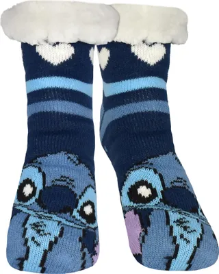 Produktbild von Disney Lilo & Stitch Hüttensocken - Haussocken für Damen Kuschelsocken Flauschige Wintersocken warme Frauen Socken Blau 39-42