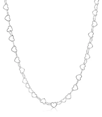 Produktbild von Herz Gliederkette Herzkette 925 Silber - Damen Halskette Collier feinversilbert CO-11