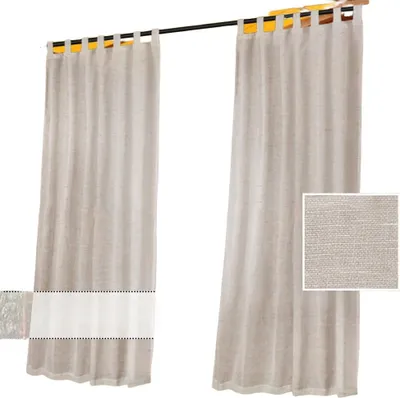 Produktbild von INF 2er Set Leinenoptik Outdoor Vorhänge mit Schlaufen - Lichtfilter & Sichtschutz M