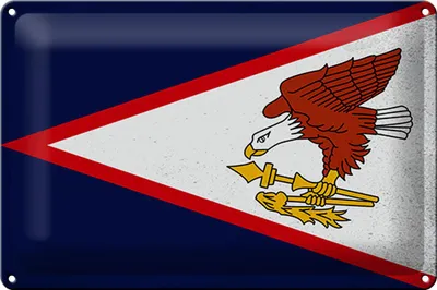 Produktbild von Blechschild Flagge 30x20cm Flag of American Samoa Vintage