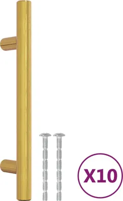 Produktbild von Möbelgriffe 10 Stk. Golden 96 mm Edelstahl