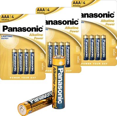 Produktbild von Panasonic Alkaline Power AAA R03 12 Stück langlebige Batterien auslaufsicher