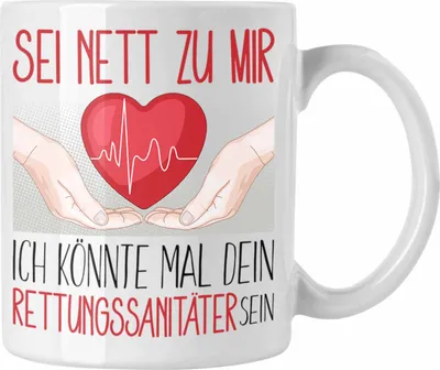 Produktbild von Trendation - Rettungssanitäter Studium Ausbildung Tasse Geschenk Rettungsdienst Geschenkidee Sei Nett Zu Mir Ich Könnte Mal Dein Rettungssanitäter Sein (Weiß)