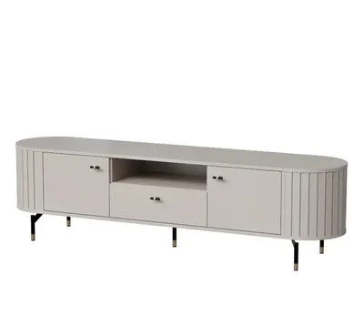 Produktbild von TV-Schrank ZAVEN, TV-Lowboard mit 2 Türen, Schublade und offenem Fach, Modernes Fernsehboard mit Stauraum, TV-Möbel für Wohnzimmer, Kaschmir