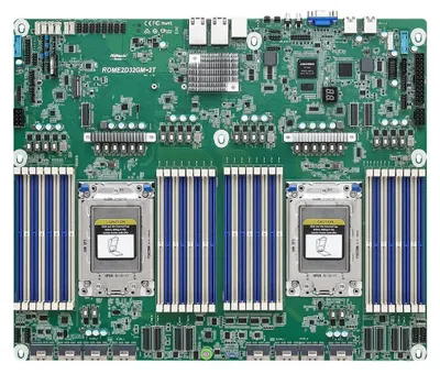 Produktbild von Asrock ROME2D32GM-2T, AMD, Socket SP3, AMD EPYC 7002, AMD EPYC 7003, DDR4-SDRAM, 256 GB, DIMM
