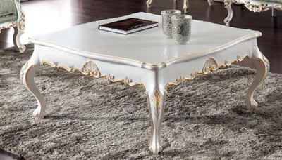Produktbild von Couchtisch Beistelltisch Wohnzimmer Holz Tische Beistell Italien Stil Tisch Weiß
