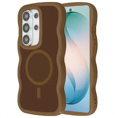Productafbeelding van Selencia Wavy Backcover met MagSafe voor de Samsung Galaxy S26 Ultra - Mocha Brown