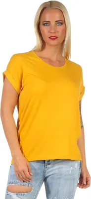 Produktbild von Damen T-Shirt Shirts Kurzarm Sommer,  Senf S
