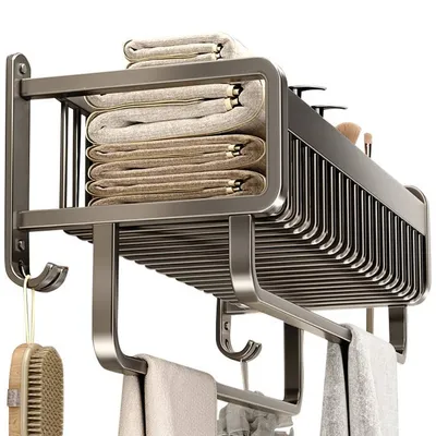 Imagen del producto de Accesorios elegantes para el baño que maximizan la organización: nuestro versátil toallero, en color gris
