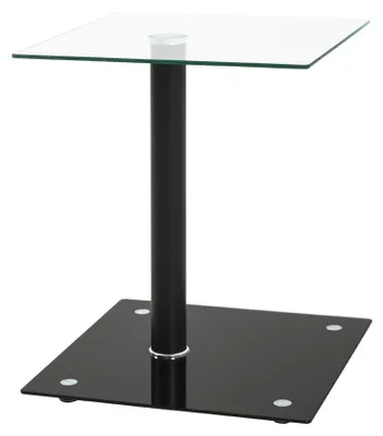 Beistelltisch schwarz Metall Sicherheitsglas 40x52x40 cm