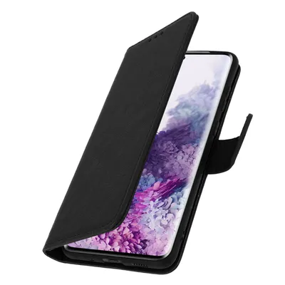 Zdjęcie produktu dla Etui ze sztucznej skóry z funkcją podstawki dla Samsung Galaxy S20 - Czarny