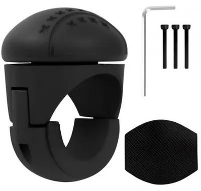 Productafbeelding van Dokeno Stuurwielknop voor auto, universele zwarte siliconen gel + nylon, 7 cm, compatibel met auto, vrachtwagen, SUV