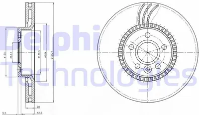 Produktbild von 2x DELPHI Bremsscheibe BG3784 für VOLVO XC90 I (275) V70 III (135) S60 I (384)