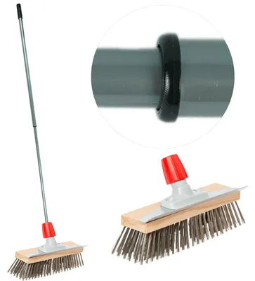 Produktbild von Novaliv Robuster Drahtbesen mit Stiel – Stahlbesen mit Teleskopstiel, Effiziente Moosentfernung, Drahtbürste, für Pflastersteine & Garten, Stahldrahtbesen, Mooskratzer, Pizzabesen, Pizzastein Bürste