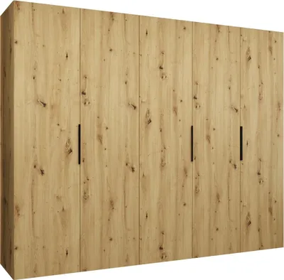 Produktbild von MEBLE KRYSPOL, Kleiderschrank, Schrank 250 cmx202x52, Artisan Eiche, Schwarz