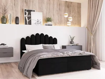Obrázek produktu pro Boxspringová manželská postel 180x200 SALIMA - černá