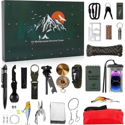 Produktbild von Adventskalender Survival 24 Tools 2024 Geschenk Männer D