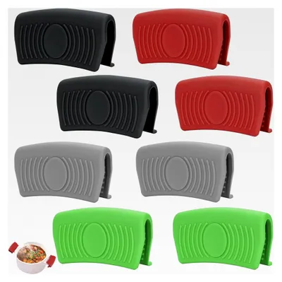 Produktbild von 8 Stück Silikon Topfgriffe, Silikon Halter für Töpfe, rutschfeste und hitzebeständige Topfgriff Schutzhülle
