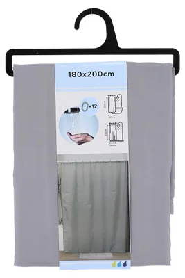 Produktbild von Tendance Duschvorhang grau Polyester 200x180x1 cm