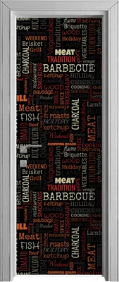 Produktbild von Tür Selbstklebende 70x210 cm Türfolie Türtapete Klebefolie - BBQ Texte grillen
